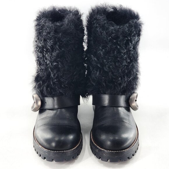 COACH Leighton Bootie Shearling Lamb Fur - Picture 3 of 9